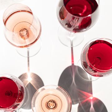 a group of wine glasses