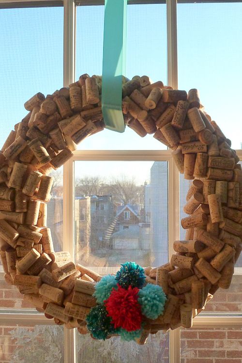 christmas window decorations  cork wreath