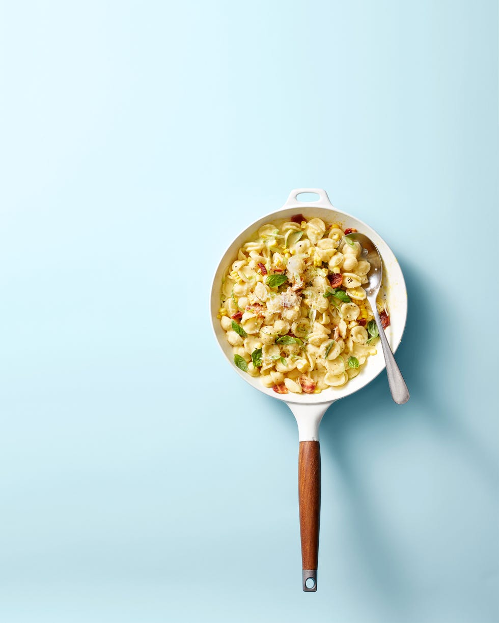 Creamy Corn Pasta with Bacon and Scallions - Easy Pasta Recipes