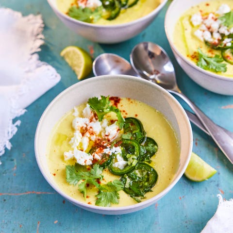 corn gazpacho with jalapeño and coriander salsa recipe