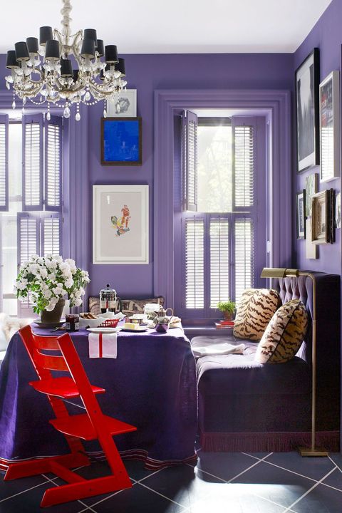 purple kitchen nook