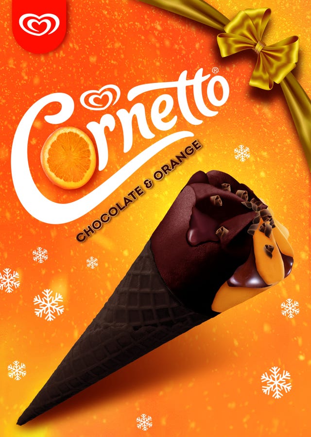 chocolate and orange cornetto
