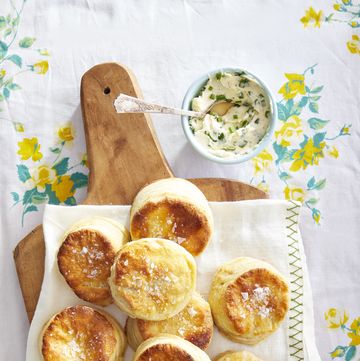 cornmeal butter biscuits with chive butter