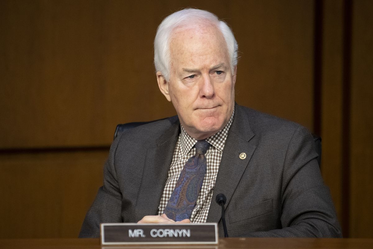 united states   march 23 sen john cornyn, r texas, attends the senate judiciary committee hearing on "constitutional and common sense steps to reduce gun violence in washington on tuesday, march 23, 2021 photo by caroline brehmancq roll call, inc via getty images