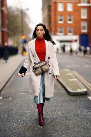 federica caiazzo, elle editor in italië, tijdens londen fashion week