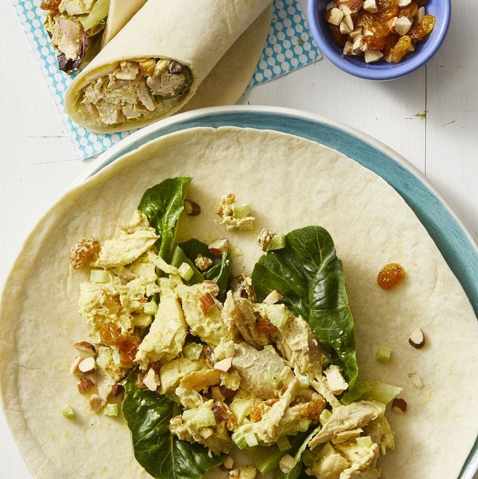 coronation chicken salad wraps