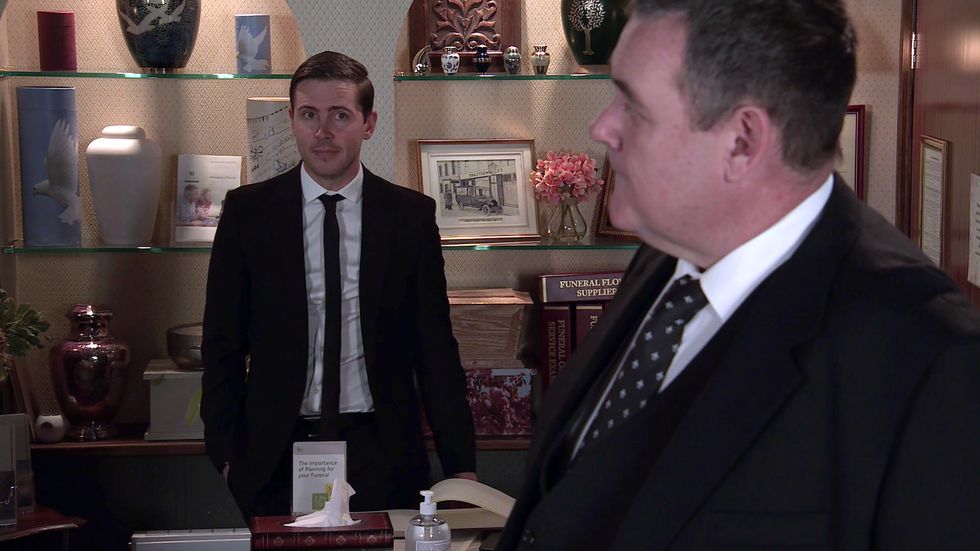 todd grimshaw and george shuttleworth in coronation street