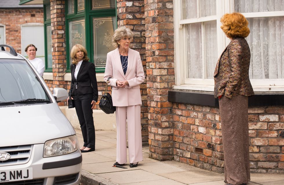 mary taylor, gail rodwell, audrey roberts and claudia colby in coronation street
