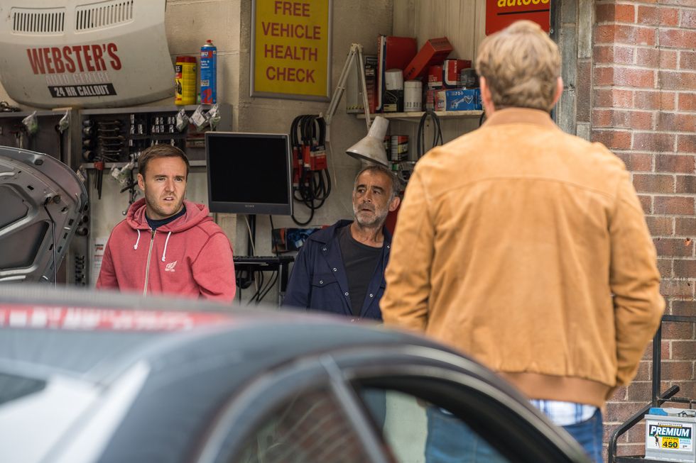 tyrone dobbs, kevin webster and phill in coronation street