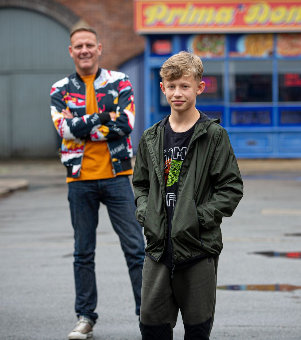 antony cotton and liam mccheyne as sean tully and dylan wilson in coronation street