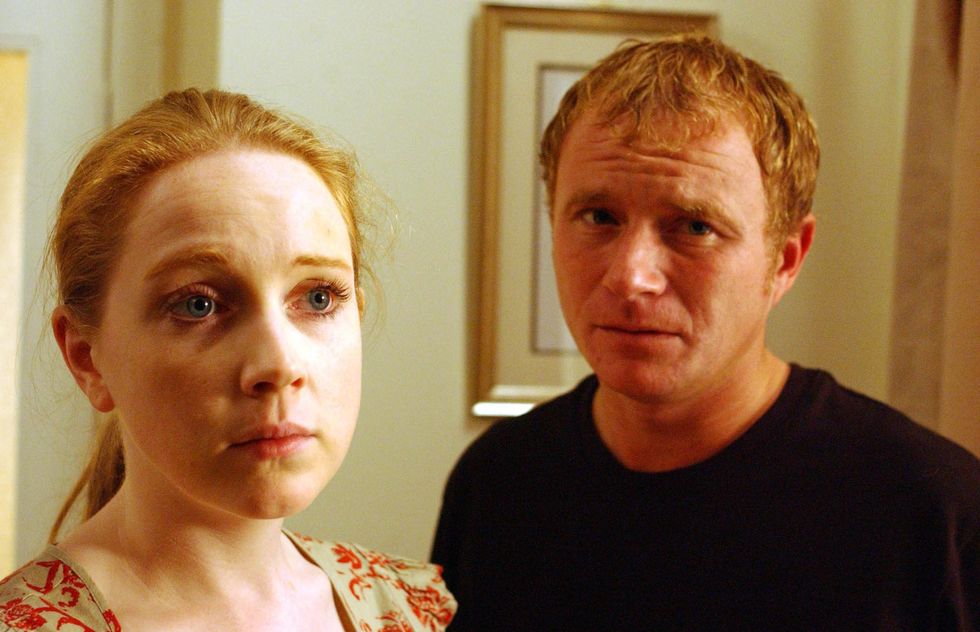 steven arnold and julia haworth as claire and ashley peacock in coronation street