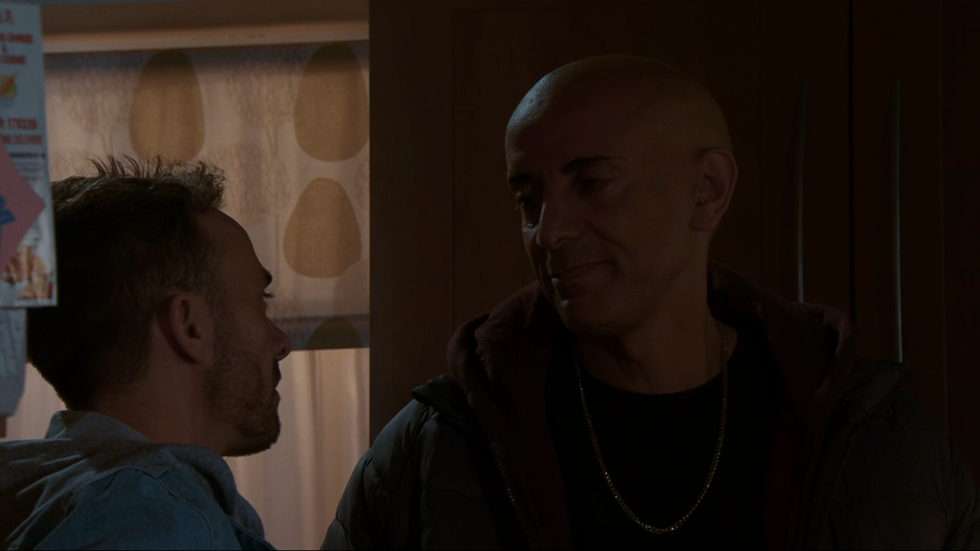 coronation street, david platt chatting to andy in the dark