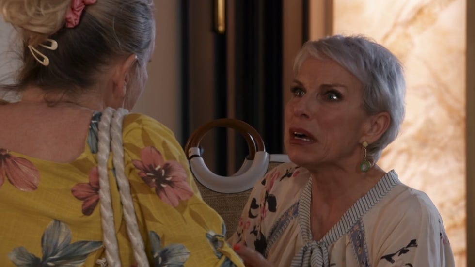 coronation street, debbie webster rages at bernie winter in the hotel bar
