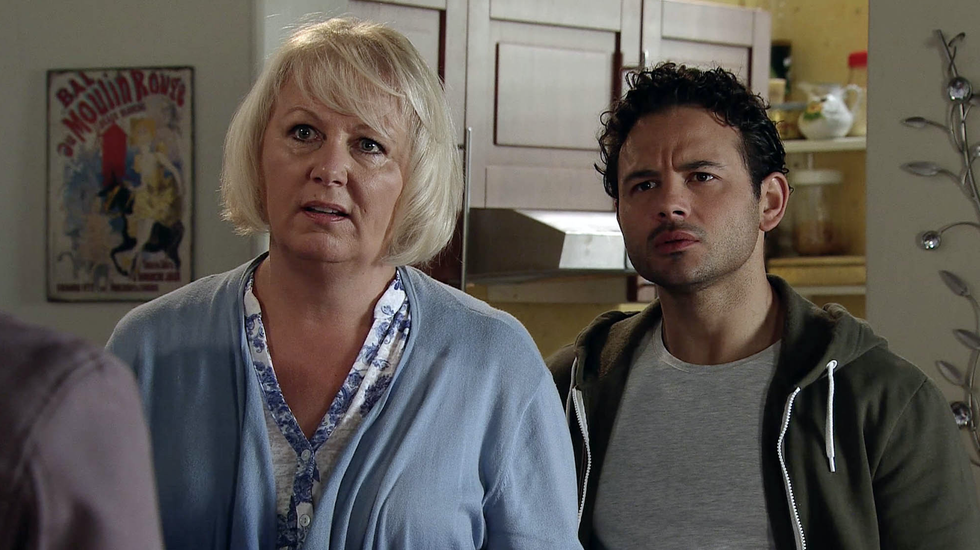 Coronation Street Sue Cleaver as Eileen and Ryan Thomas as Jason Grimshaw