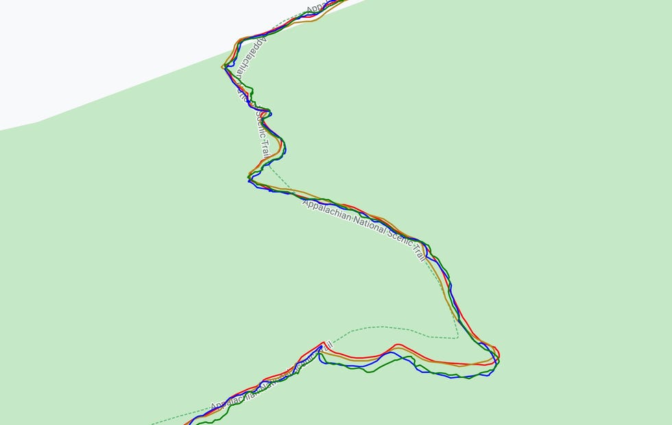 google map of coros and garmin run