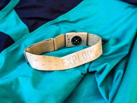 coros heart rate monitor arm band on sportswear