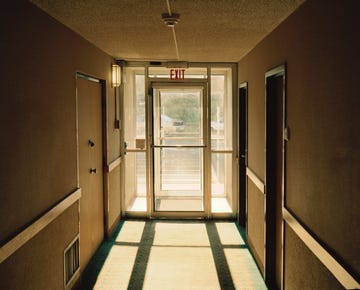 corridor leading to fire exit