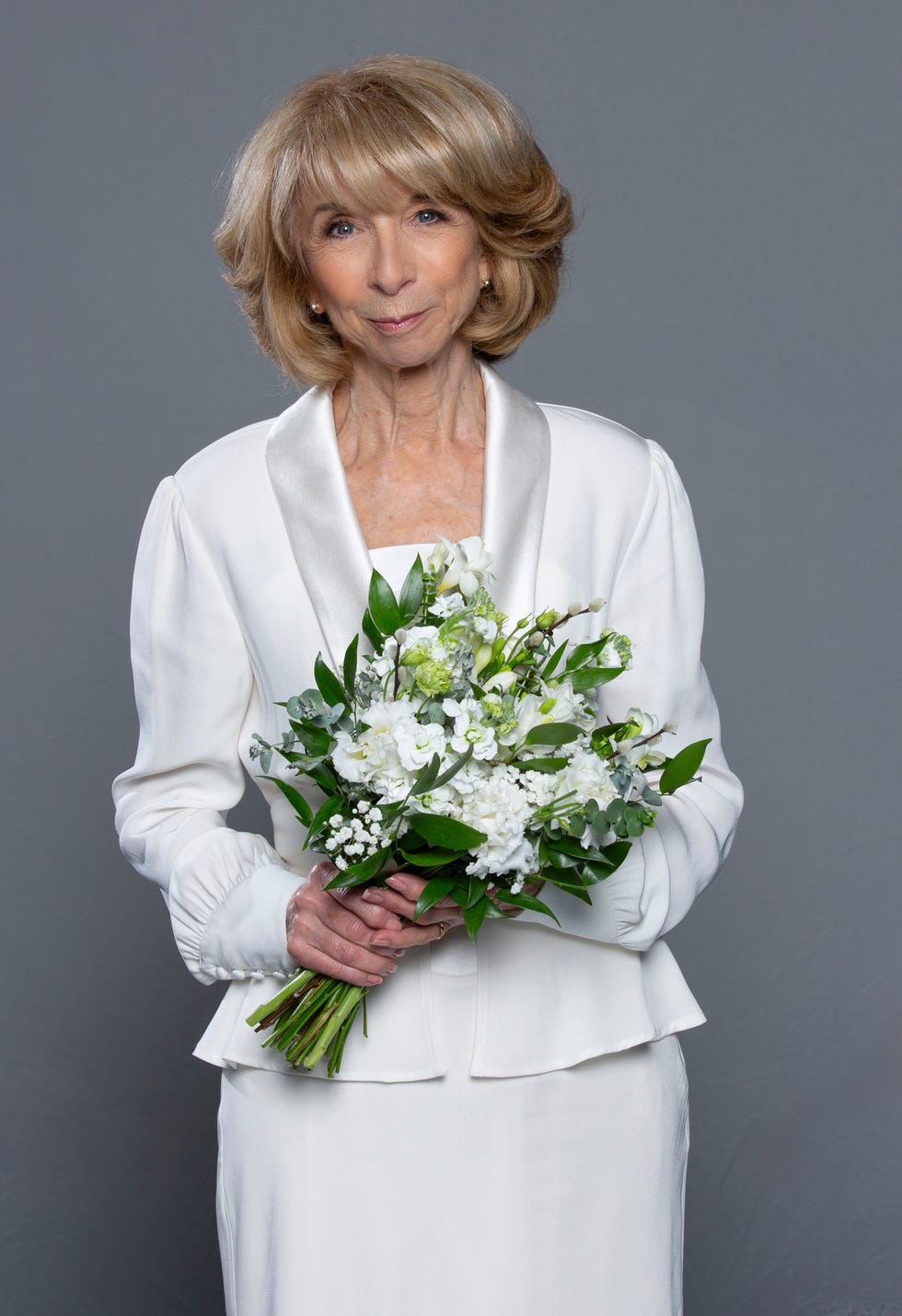 helen worth as gail rodwell in a wedding dress