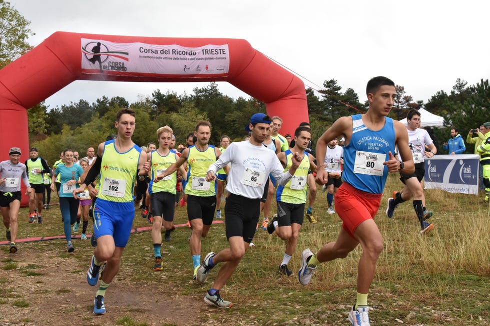 Runners participating in a race at the starting line