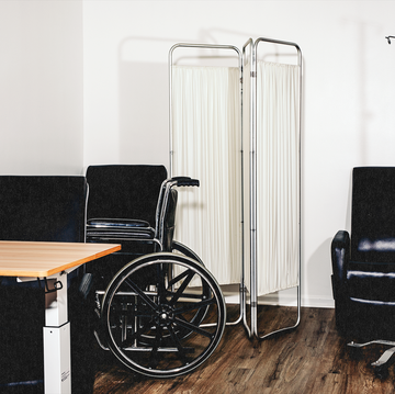 wheelchairs in empty office