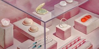 Pink, Material property, Display case, Furniture, Rectangle, Box, Illustration, 