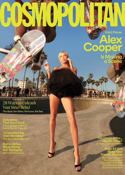 a magazine cover with a person holding a skateboard