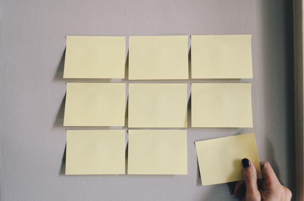 Yellow, Paper, Post-it note, Paper product, Rectangle, Square, Art, 