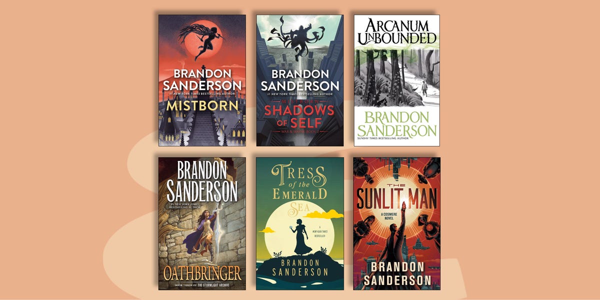 collection of book covers by brandon sanderson