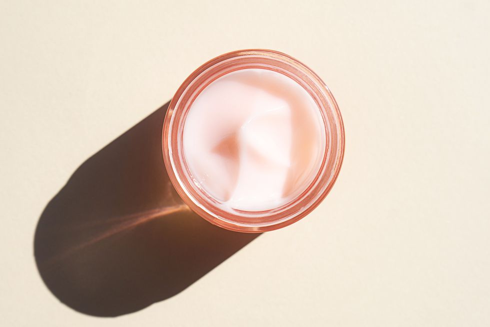 cosmetics product design of moisturizing cream, top view
