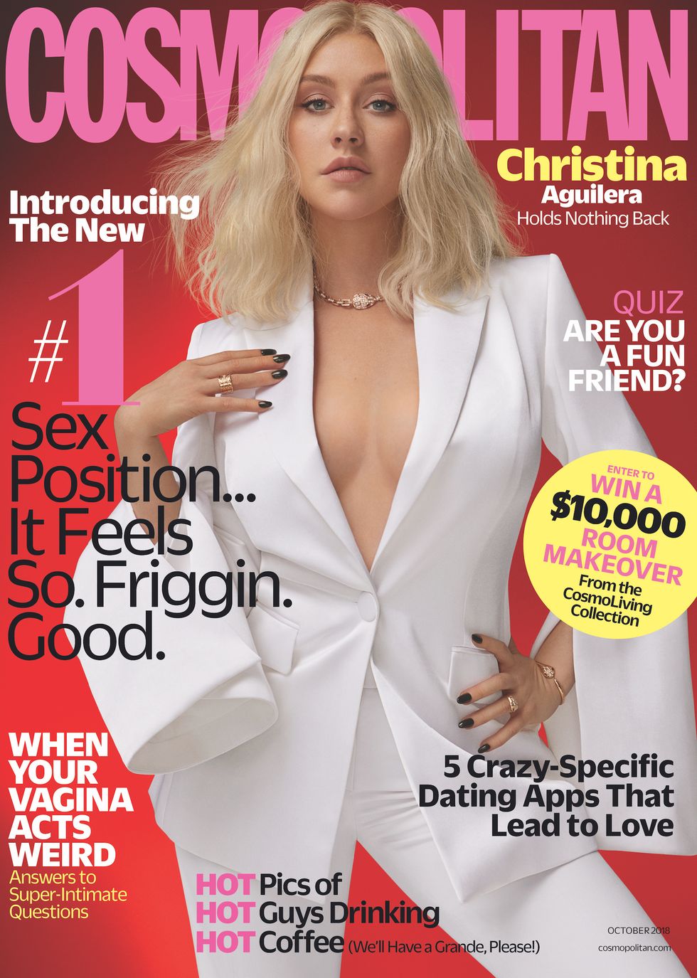 Christina Aguilera on the cover of Cosmopolitan's October issue