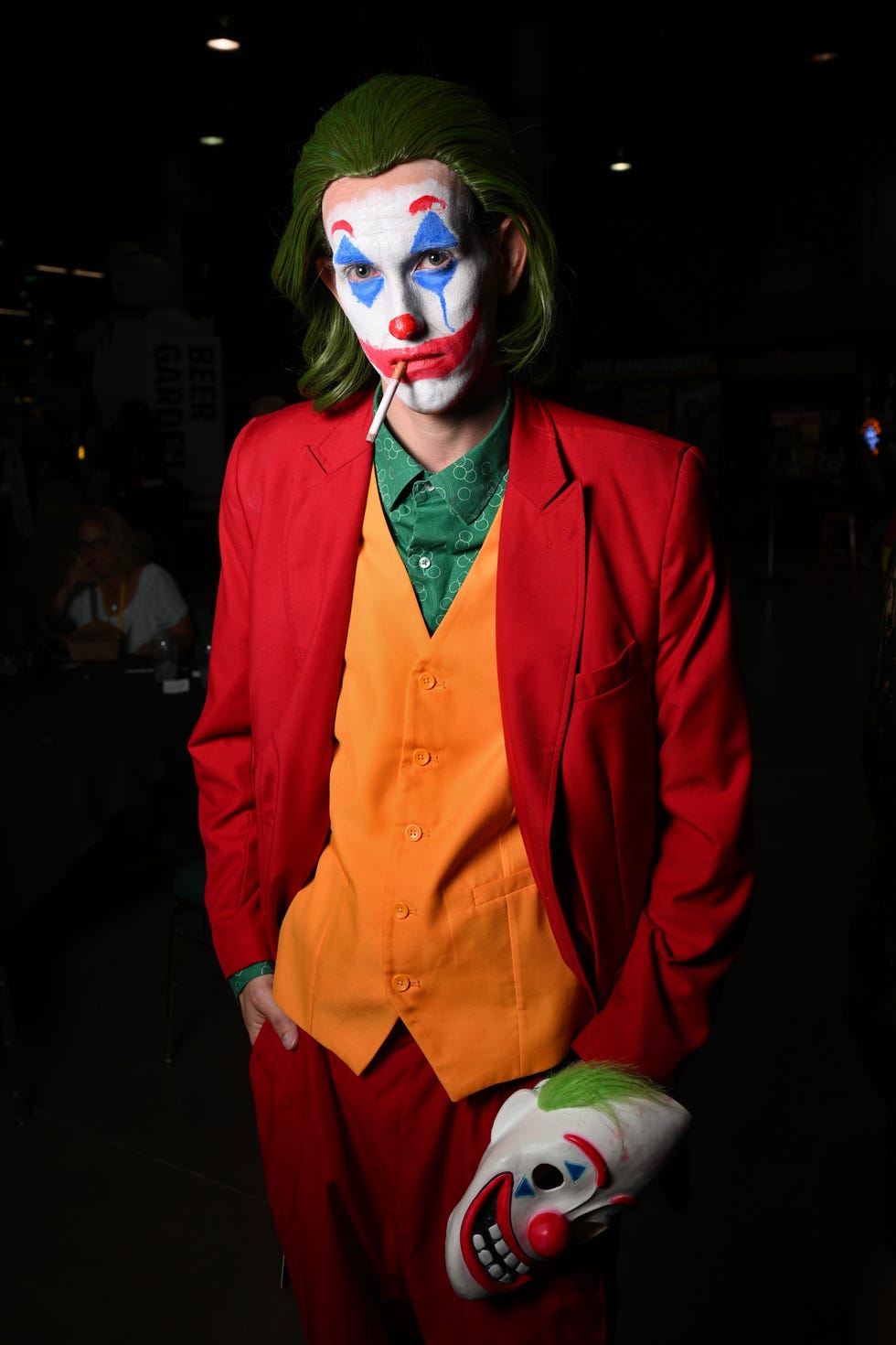 Man dressed as the Joker