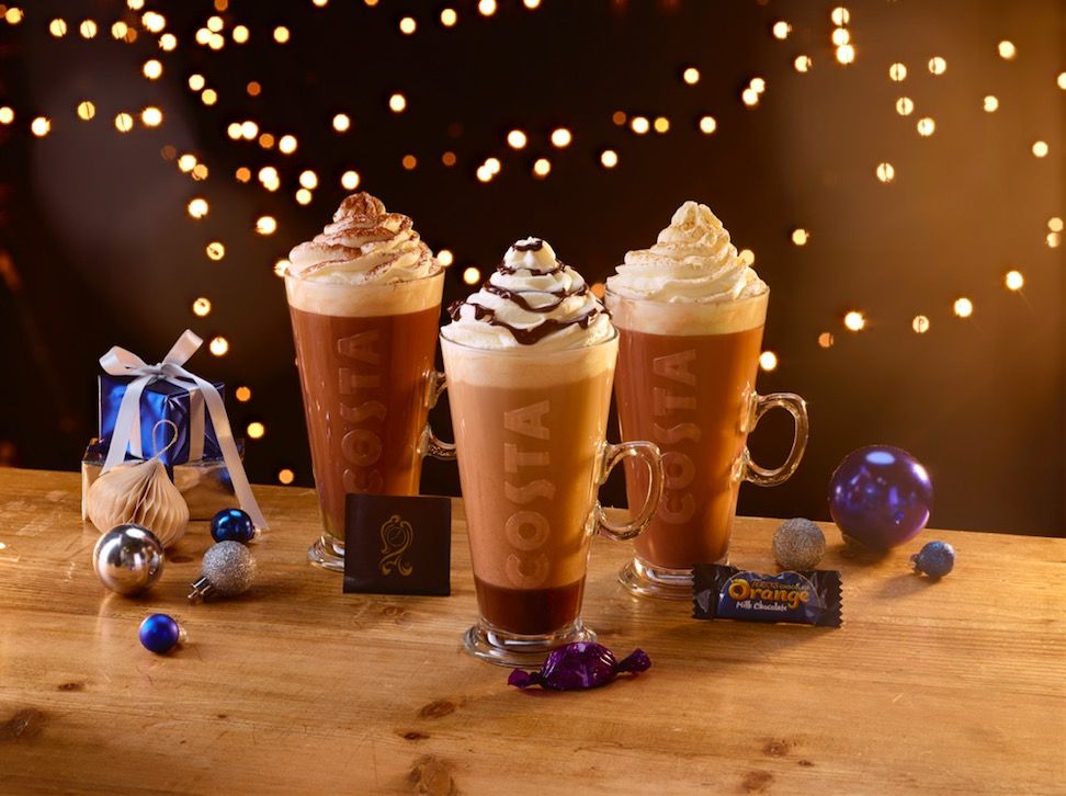 costa announce three new christmas drinks, and yum
