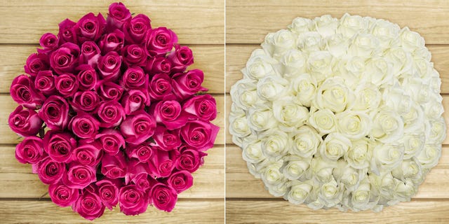 pink roses and white roses