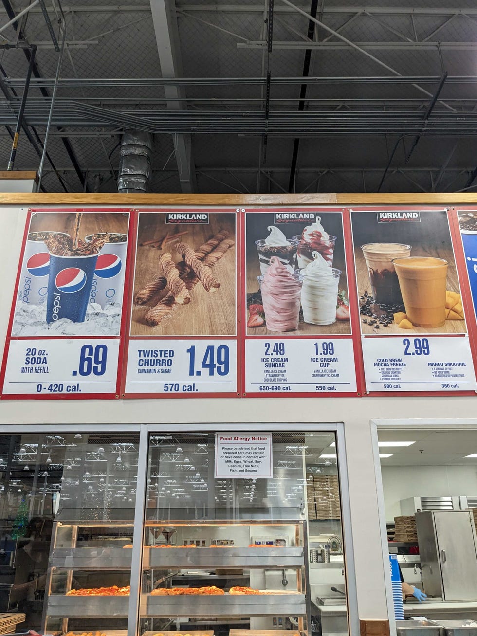 costco food court sign