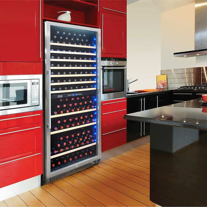 vinotemp garage 300 bottle dual zone wine cooler el 300gfeb