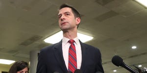 washington, dc   january 08 sen tom cotton r ar speaks to the media after attending a briefing with administration officials about the situation with iran, at the us capitol on january 8, 2020 in washington, dc members of the house and the senate were briefed by secretary of state mike pompeo, secretary of defense mark esper, chair of the joint chiefs of staff mark milley, cia director gina haspel and acting director of national intelligence joseph maguire in response to the us killing of iranian general qasem soleimani, iranian forces launched more than a dozen ballistic missiles against two military bases in iraq early wednesday local time  photo by mark wilsongetty images