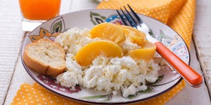 cottage cheese can go savory or sweet it is high protein and a good addition to your eating plan