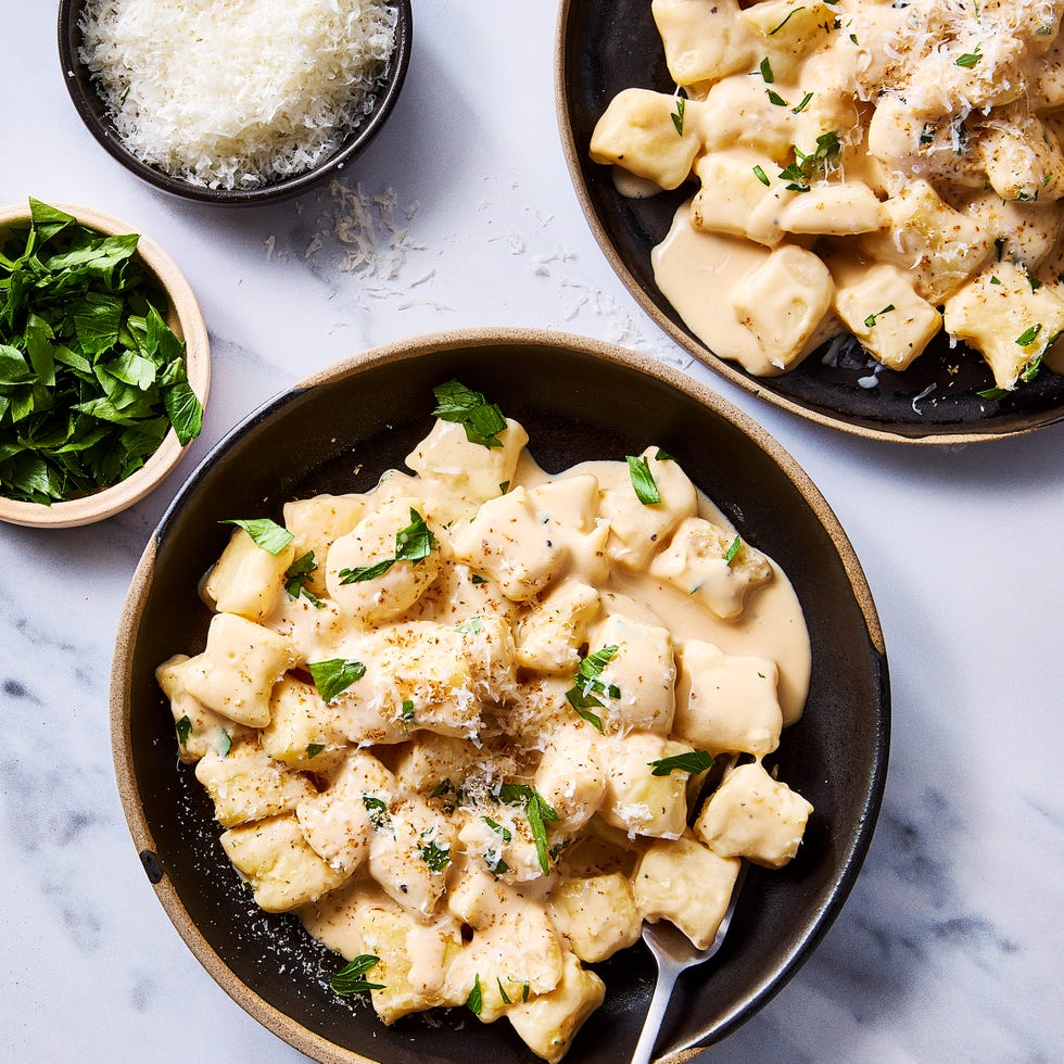 gnocchi in a cottage cheese based creamy sauce