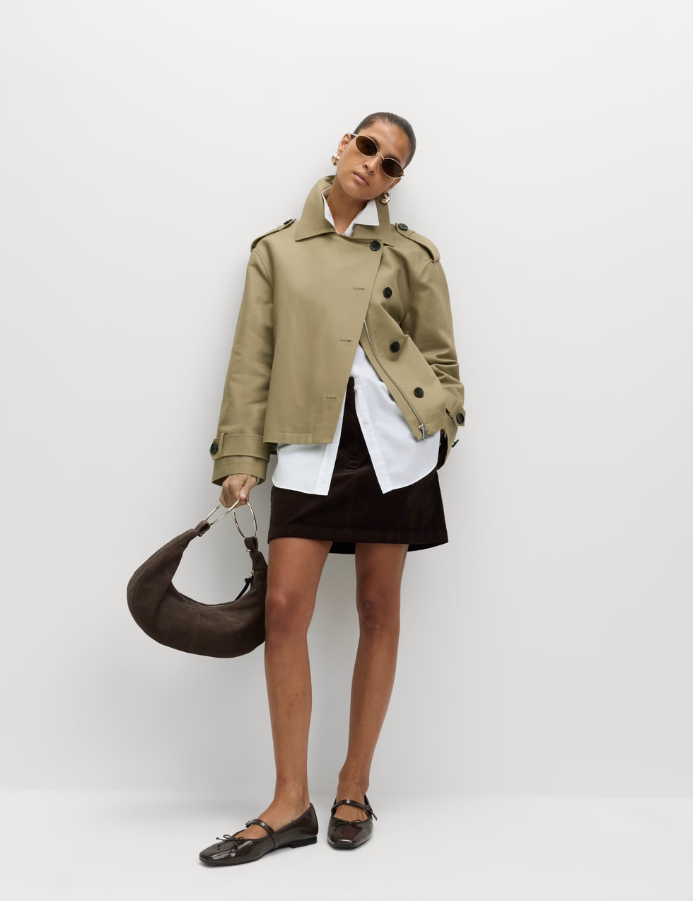 marks and spencer cropped trench