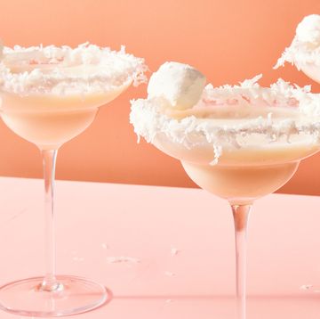 cottontail margaritas with a coconut rim and marshmallow garnish