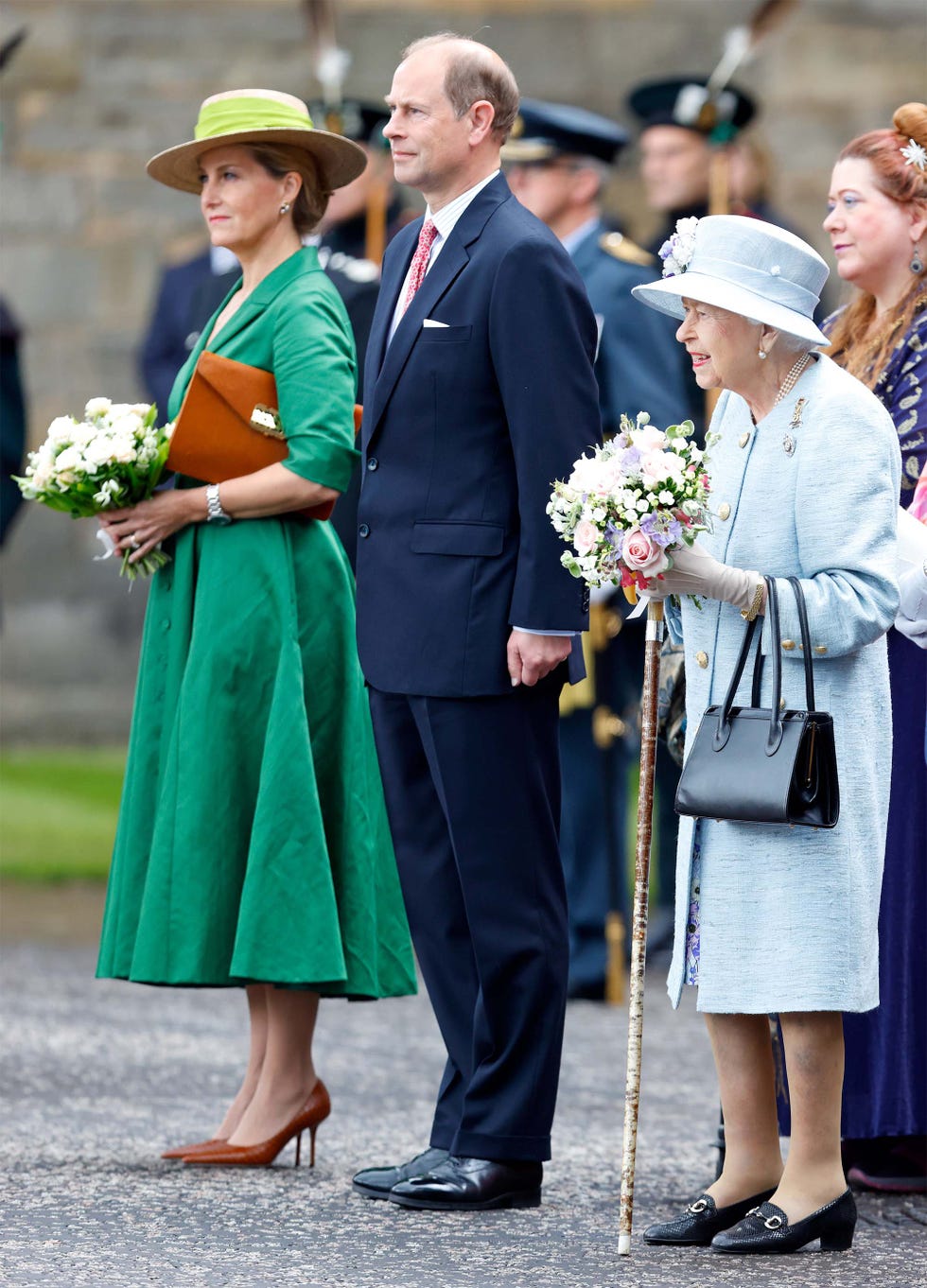 Sophie Wessex, Prince Edward and the Queen in Scotland sophie wessex green dress scotland