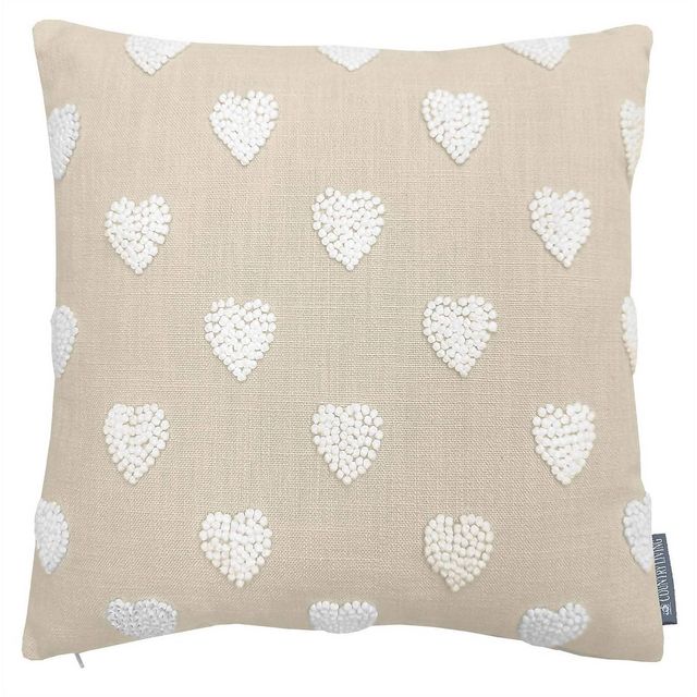 country living french knot heart cushion