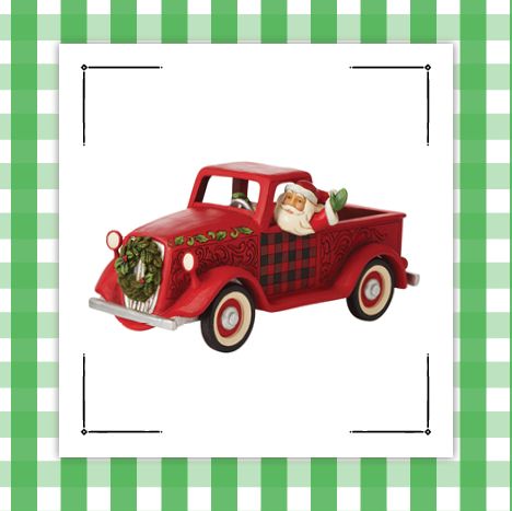country living holiday collection red truck with santa