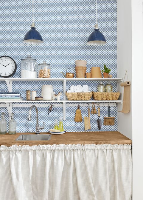 country living kitchen open shelving