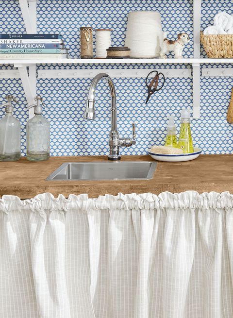 country living kitchen skirted utility sink