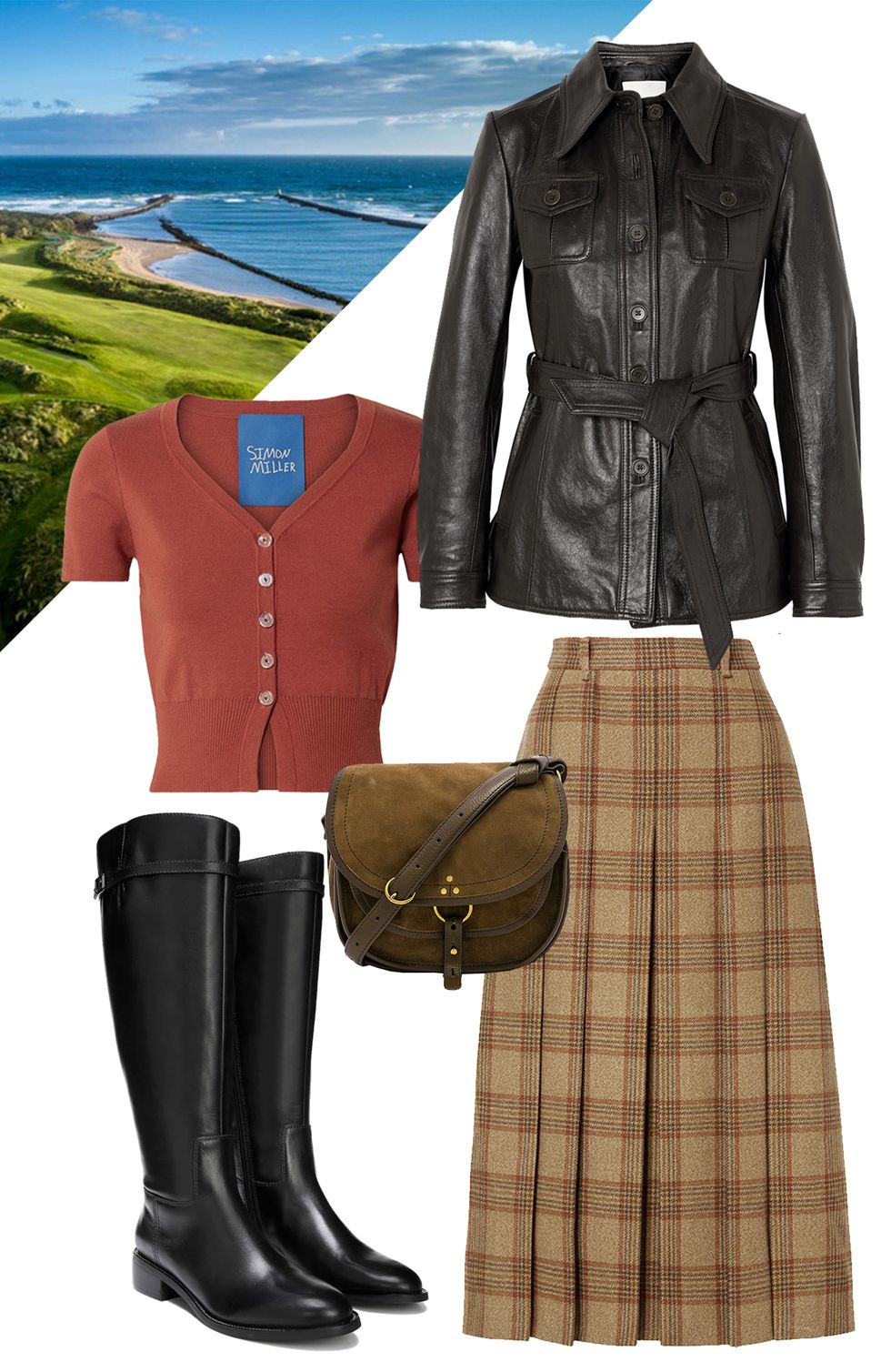 Clothing, Leather, Footwear, Outerwear, Riding boot, Fashion, Jacket, Leather jacket, Tartan, Textile, 