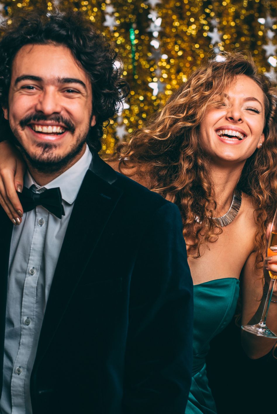 couple at a new year's eve party