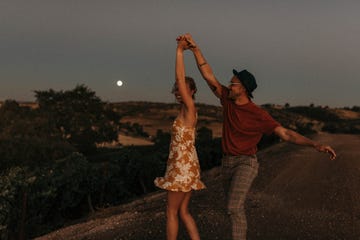 couple dancing outdoors at dusk,paso robles,ca,united states,usa