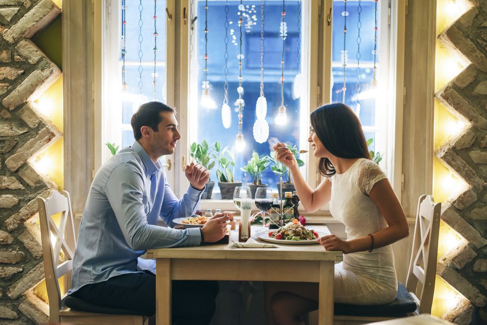 Couple having dinner in a restaurant