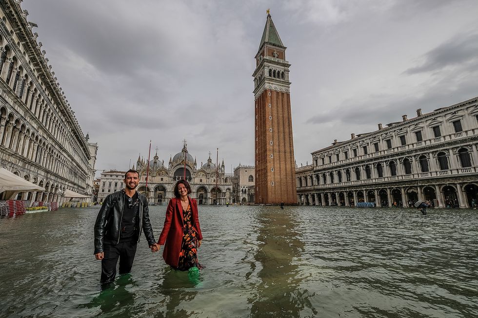 High Tide Raises Water Levels In Venice